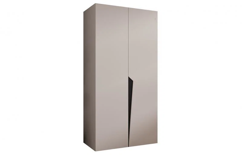 Šatníková skriňa PIANO 1, 100x52x202 cm | Kašmírová / čierne úchyty