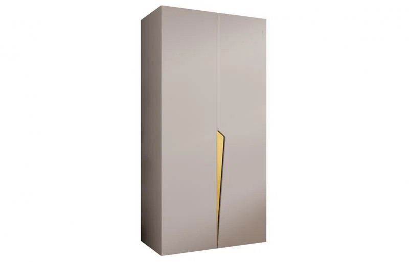 Šatníková skriňa PIANO 1, 100x52x202 cm | Kašmírová / zlaté úchyty