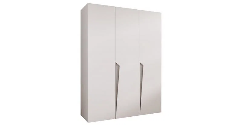 Šatníková skriňa PIANO 1, 150x52x202 cm | Biela mat / kašmírové úchyty