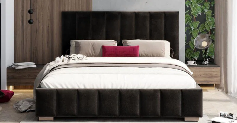 Čalúnená posteľ AUSTIN 140x200cm Čierna Paris s úložným priestorom kovový rošt