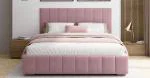 Čalúnená posteľ AUSTIN 90x200cm Ružová Paris s úložným priestorom kovový rošt