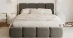 Čalúnená posteľ DELICATO 140x200 cm Grafit Boucle s úložným priestorom kovový rošt