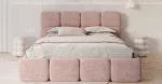 Čalúnená posteľ DELICATO 140x200 cm Ružová Cleo s úložným priestorom kovový rošt
