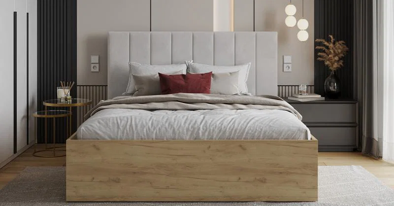 Čalúnená posteľ GRENADA 140x200 cm so zdvižným roštom biela