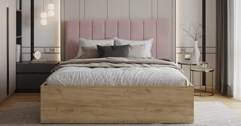 Čalúnená posteľ GRENADA 180x200 cm so zdvižným roštom ružová