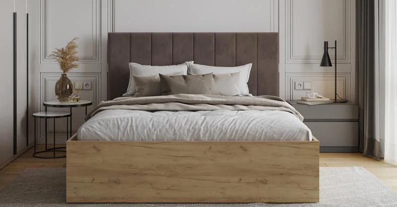 Čalúnená posteľ GRENADA 160x200 cm so zdvižným roštom hnedá