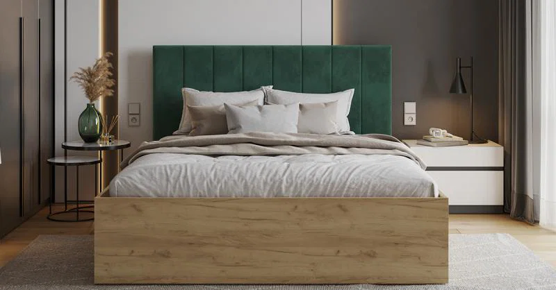 Čalúnená posteľ GRENADA 140x200 cm so zdvižným roštom zelená