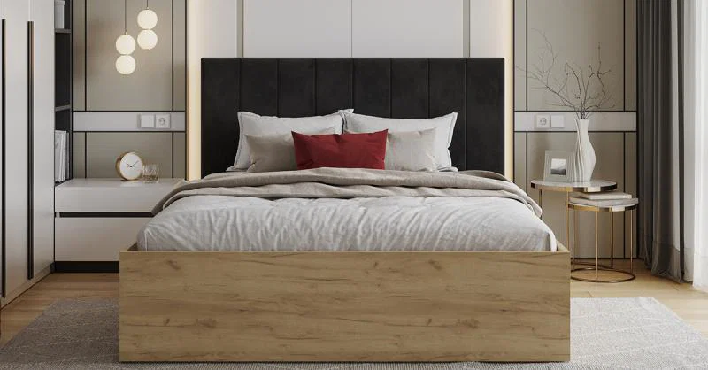 Čalúnená posteľ GRENADA 180x200 cm so zdvižným roštom čierna