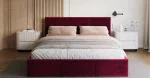 Čalúnená posteľ FRESIA 90x200cm Vínová Paris s úložným priestorom kovový rošt