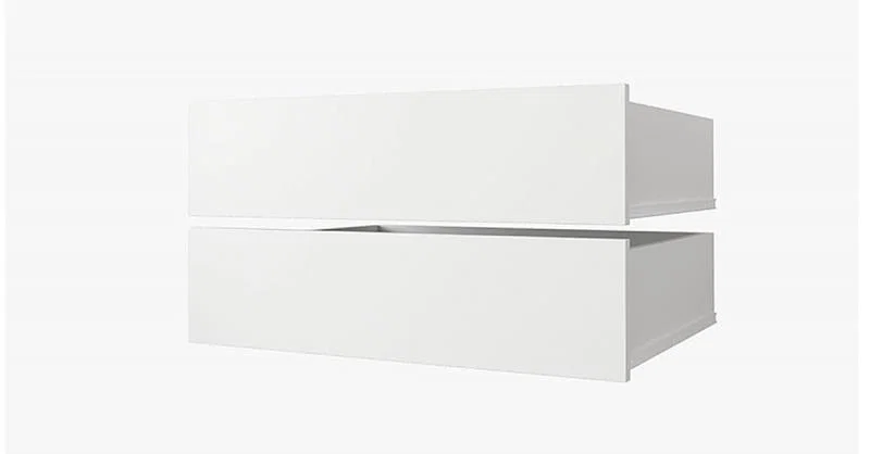 Sada zásuviek 2ks - Do šatníkových skríň s posuvnými dverami 100cm | Biela