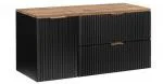 Kúpeľňová zostava ADEL BLACK s doskou NATURE WOTAN a košom na bielizeň 120cm
