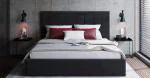 Čalúnená posteľ COLORADO 200x200 s kovovým zdvižným roštom ČIERNA TRINITY