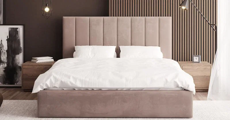 Luxusná posteľ COLORADO 90x200 s kovovým zdvižným roštom Béžová PARIS