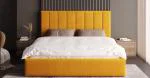 Luxusná posteľ COLORADO 120x200 s kovovým zdvižným roštom Žltá PARIS