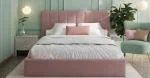 Luxusná posteľ COLORADO 140x200 s kovovým zdvižným roštom Ružová PARIS