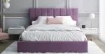 Luxusná posteľ COLORADO 90x200 s kovovým zdvižným roštom Fialová PARIS