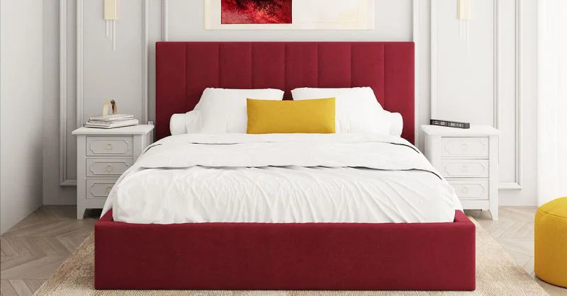 Luxusná posteľ COLORADO 120x200 s kovovým zdvižným roštom Vínová PARIS