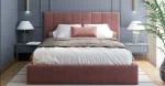Luxusná posteľ COLORADO 160x200 s kovovým zdvižným roštom Lososová PARIS