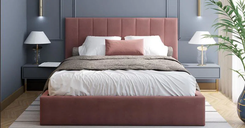 Luxusná posteľ COLORADO 180x200 s kovovým zdvižným roštom Lososová PARIS