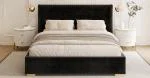 Čalúnená posteľ PERFETTO 140x200 s kovovým zdvižným roštom ČIERNA PARIS