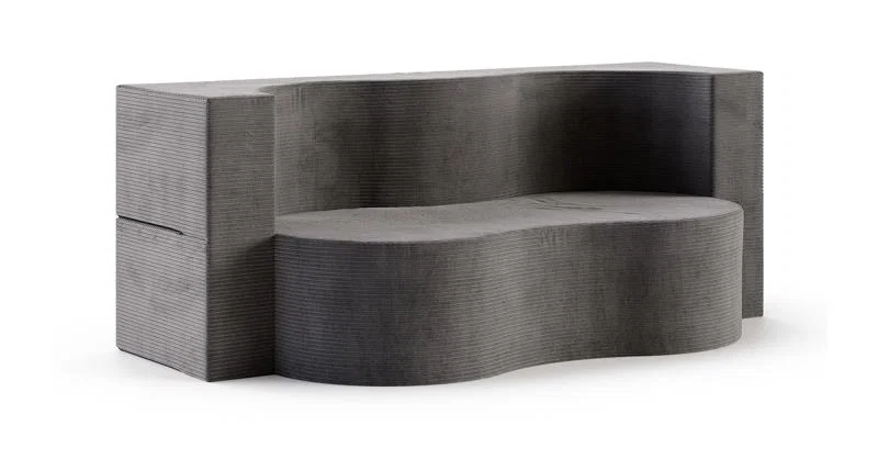 Rozkladacia pohovka TWIST TMAVO ŠEDÁ SZTRUKS 120x200