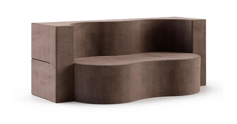 Rozkladacia pohovka TWIST HNEDÁ SZTRUKS 120x200