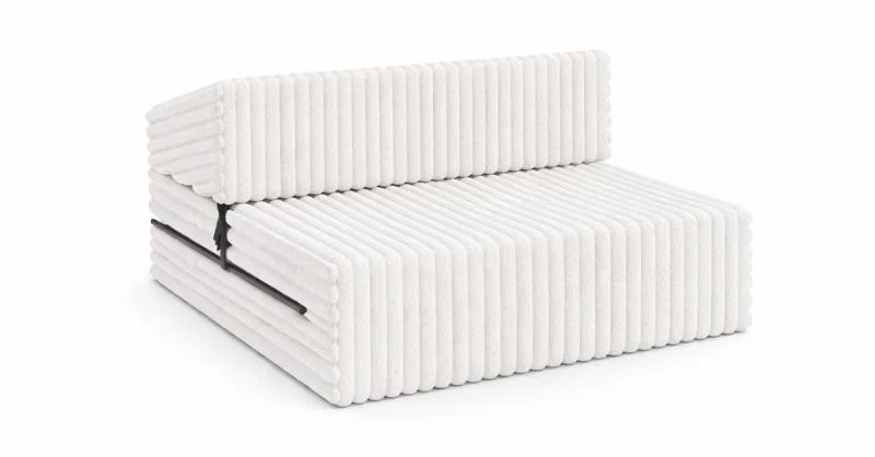 Rozkladacia pohovka SUZI BIELA SZTRUKS 70x200 výška 9 cm