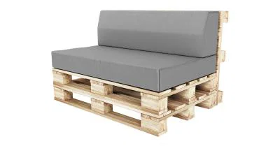 Záhradný sedák a opierka na euro palety hydrofóbne šedé 120×78 cm