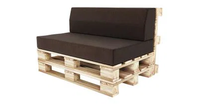 Záhradný sedák a opierka na euro palety hydrofóbne hnedé 120×78 cm