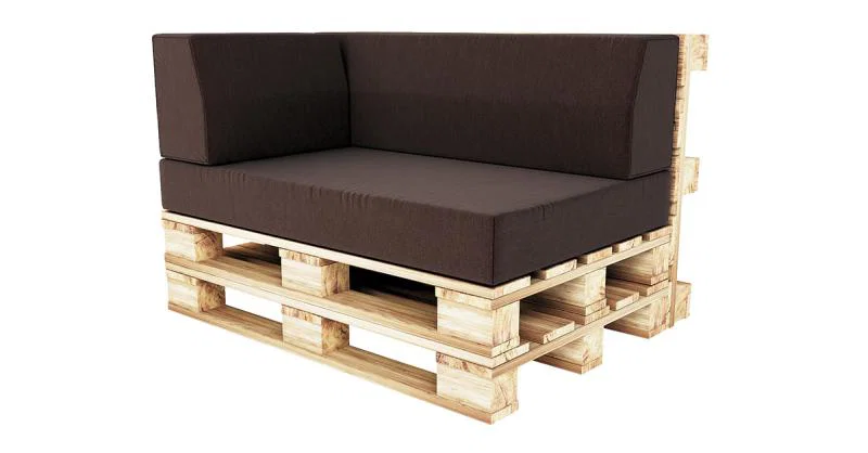 Záhradné sedáky a rohové opierky na euro palety hydrofóbne hnedé 120×78 cm