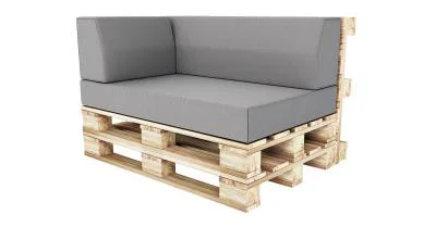 Záhradné sedáky a rohové opierky na euro palety hydrofóbne šedé 120×78 cm