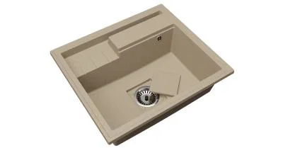Granitový drez ELITE 6052 BÉŽOVÝ 60 x 52 x 21,5 cm