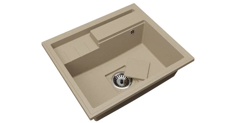 Granitový drez ELITE 6052 BÉŽOVÝ 60 x 52 x 21,5 cm