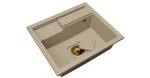 Granitový drez ELITE 6052 BÉŽOVÝ + zlatý sifon 60 x 52 x 21,5 cm