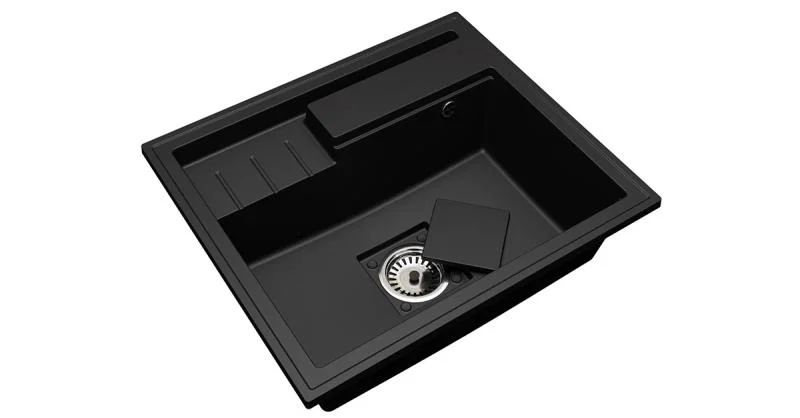 Granitový drez ELITE 6052 ČIERNY 60 x 52 x 21,5 cm