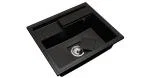 Granitový drez ELITE 6052 ČIERNY S TEXTUROU ŽULY 60 x 52 x 21,5 cm