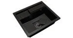 Granitový drez ELITE 6052 ČIERNY S TEXTUROU ŽULY + čierny sifon 60 x 52 x 21,5 cm