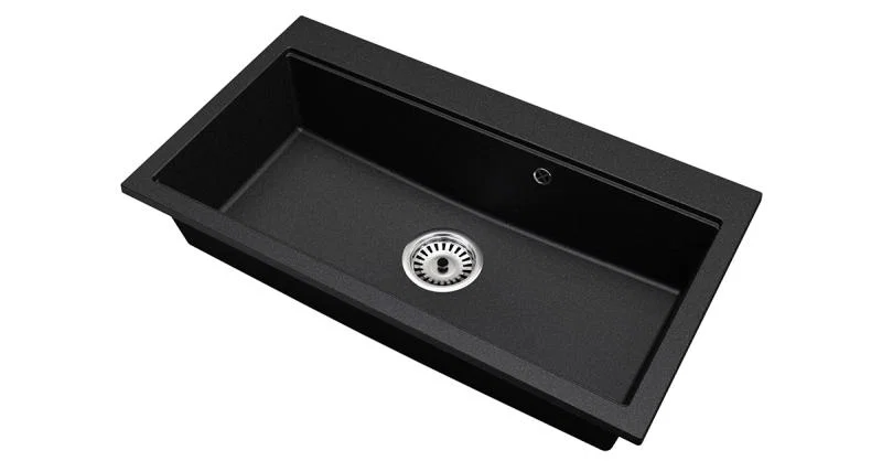 Granitový dřez ELITE 90 ČIERNY S TEXTÚROU ŽULY 90 x 50 x 21 cm