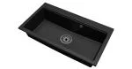 Granitový dřez ELITE 90 ČIERNY S TEXTÚROU ŽULY + čierny sifon 90 x 50 x 21 cm