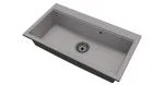 Granitový dřez ELITE 90 SIVÝ + čierny sifon 90 x 50 x 21 cm
