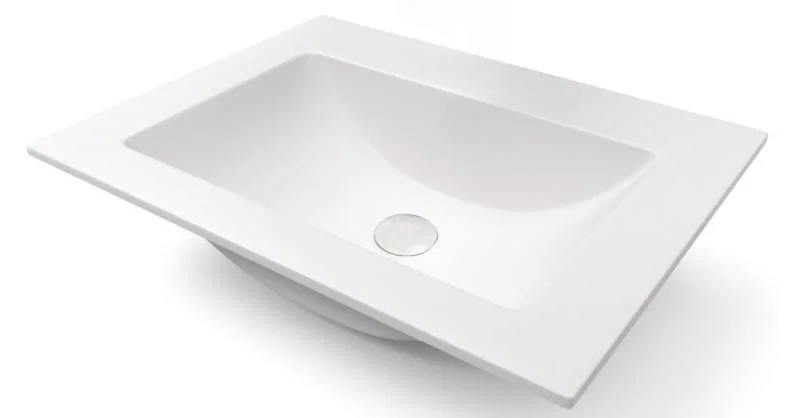 Zápustné granitové umývadlo PRIMO 61 cm, BIELY