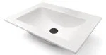 Zápustné granitové umývadlo PRIMO 61 cm, BIELY + čierny odtok