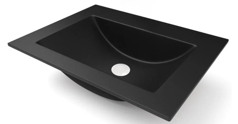 Zápustné granitové umývadlo PRIMO 61 cm, ČIERNY