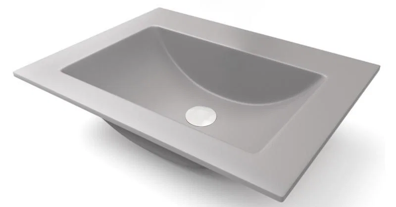 Zápustné granitové umývadlo PRIMO 61 cm, SIVÁ
