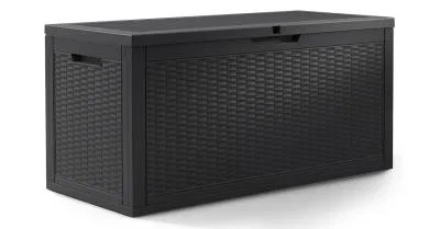 Záhradný úložný box na podušky a náradie 340 l, čierny, vodoodolný, 119×58×52 cm