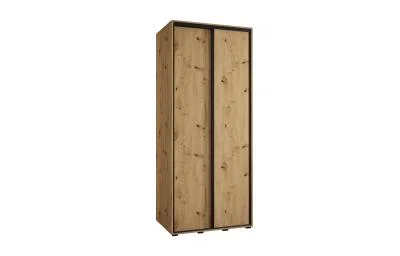 Šatníková skriňa DAVOS 1 s posuvnými dverami 100x235x45 cm DUB Artisan, čierne