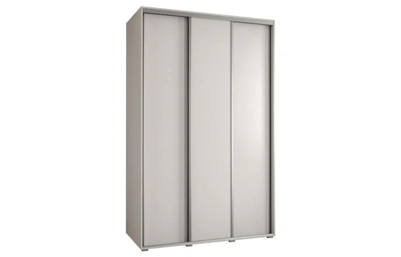 Šatníková skriňa DAVOS 1 s posuvnými dverami 150x235x45 cm BIELA, strieborné