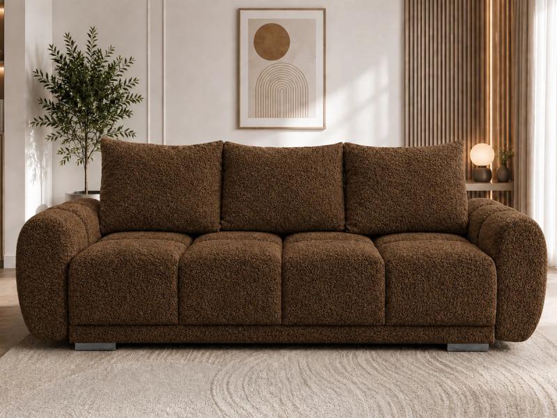 Trojmiestna rozkladacia pohovka s funkciou spania HONEY 3 | 234x97x89cm | CENTAUR HNEDÁ