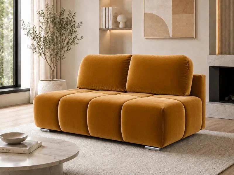 Dvojmiestna rozkladacia pohovka LUCY MINI | 195x104x89cm | MONOLITH ŽLTÁ
