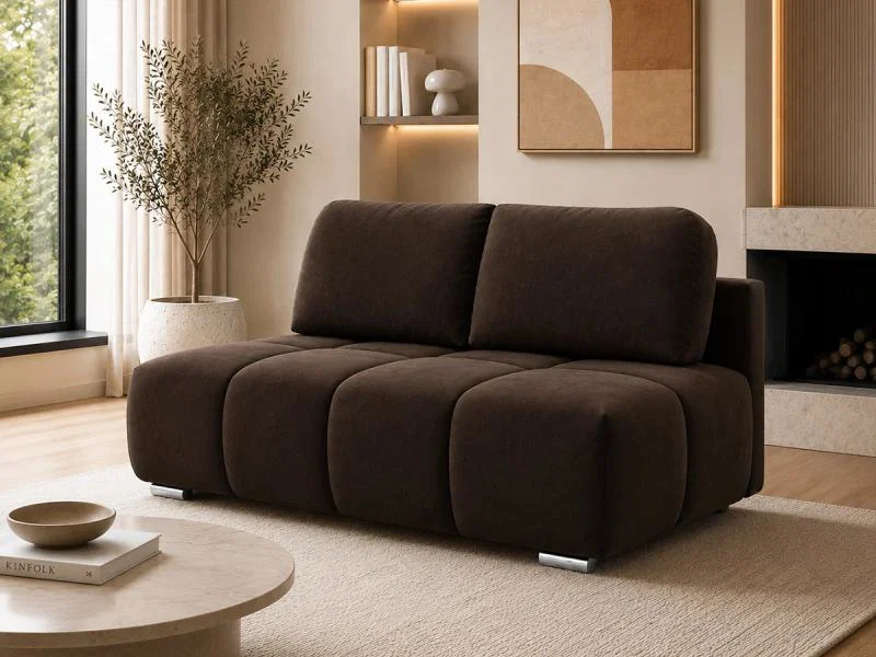 Dvojmiestna rozkladacia pohovka LUCY MINI | 195x104x89cm | MONOLITH HNEDÁ